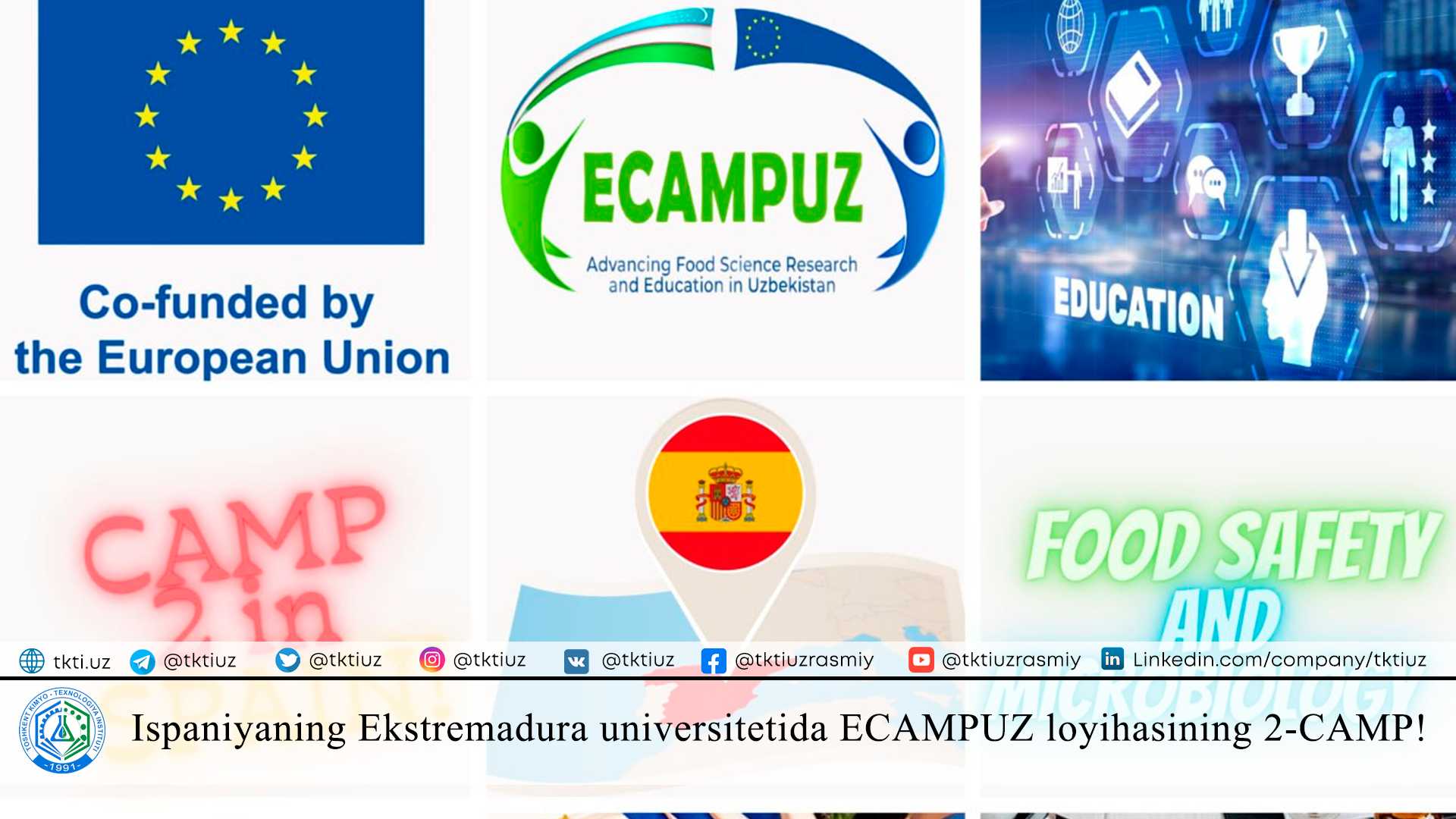Ispaniyaning Ekstremadura universitetida ECAMPUZ loyihasining 2-CAMP! | tkti.uz
