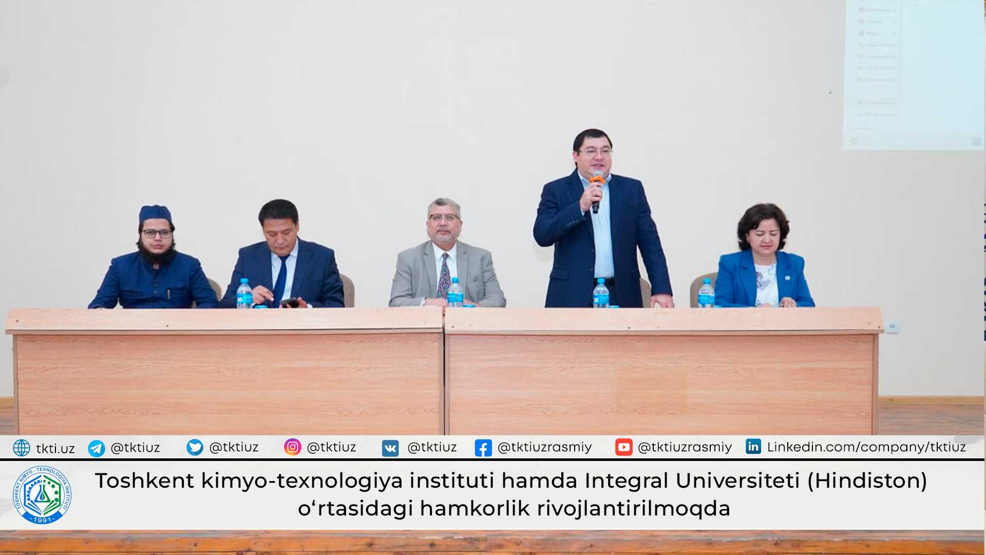 Toshkent kimyo-texnologiya instituti hamda Integral Universiteti (Hindiston) o‘rtasidagi hamkorlik rivojlantirilmoqda | tkti.uz