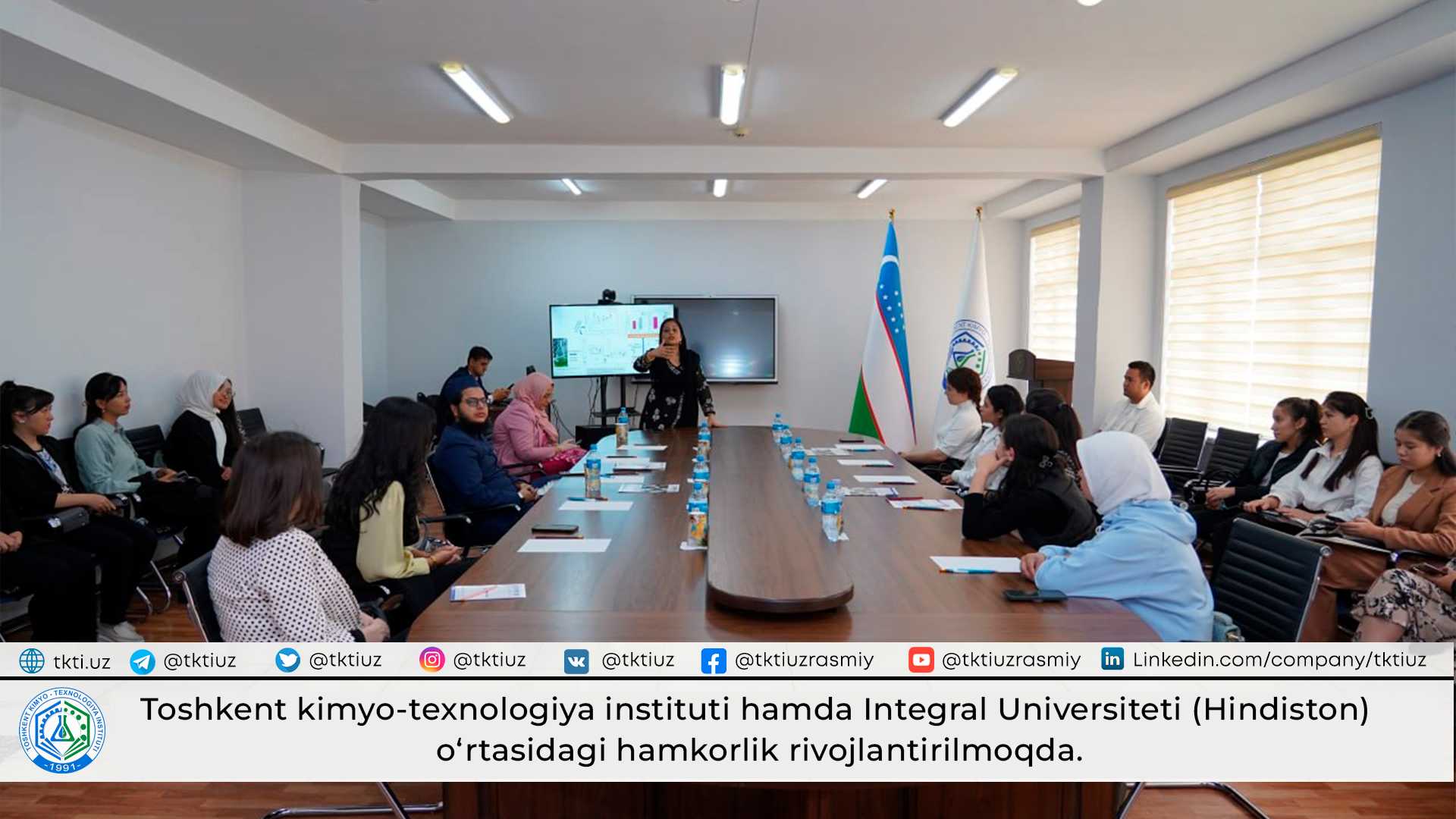Toshkent kimyo-texnologiya instituti hamda Integral Universiteti (Hindiston) o‘rtasidagi hamkorlik rivojlantirilmoqda | tkti.uz