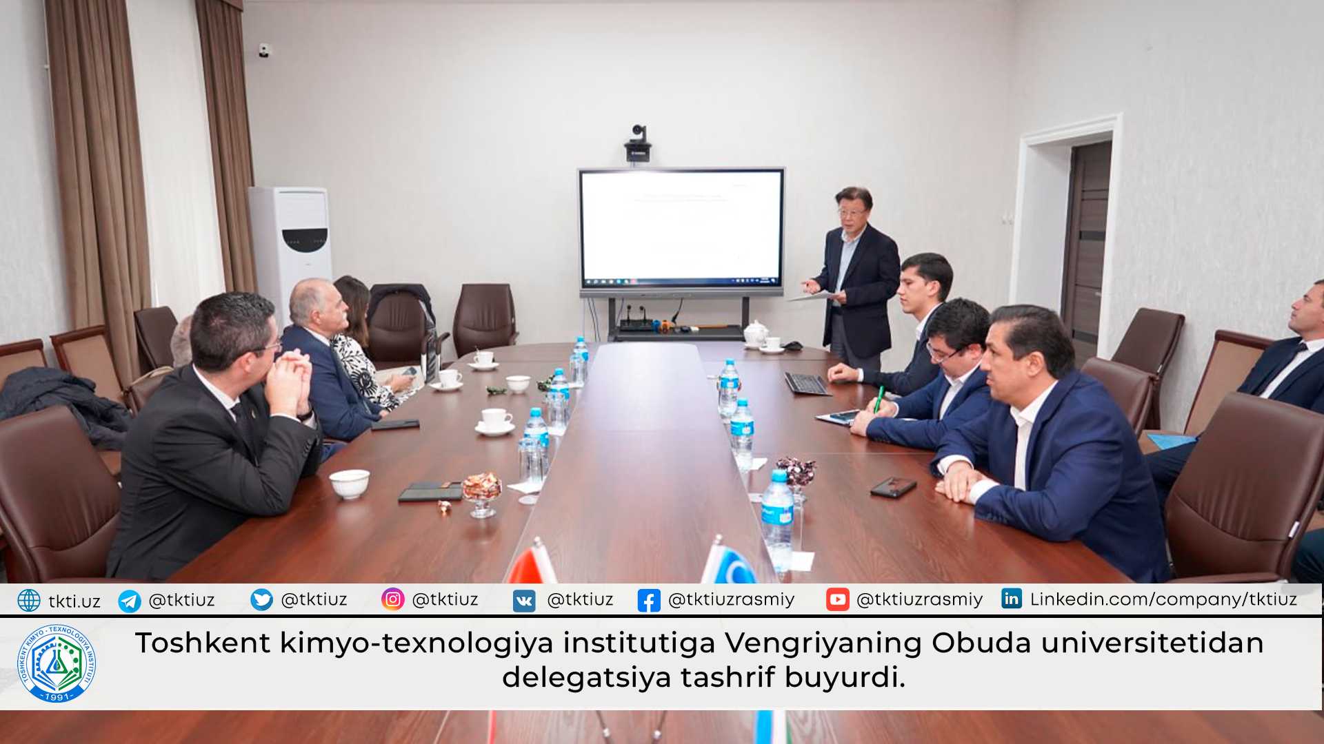 Toshkent kimyo-texnologiya institutiga Vengriyaning Obuda universitetidan delegatsiya tashrif buyurdi. | tkti.uz