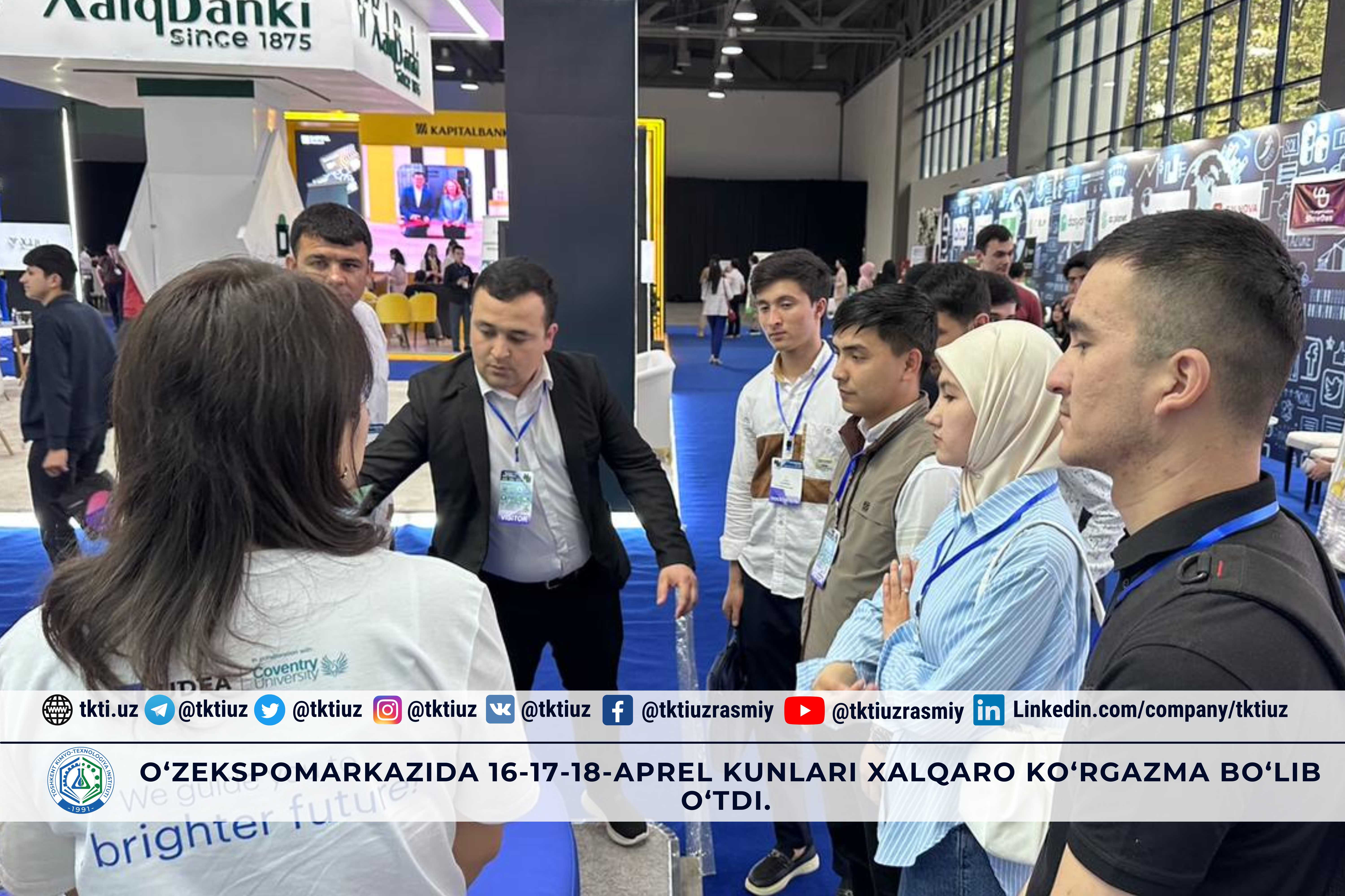 O‘zekspomarkazida 16-17-18-aprel kunlari xalqaro ko‘rgazma bo‘lib o‘tdi. | tkti.uz