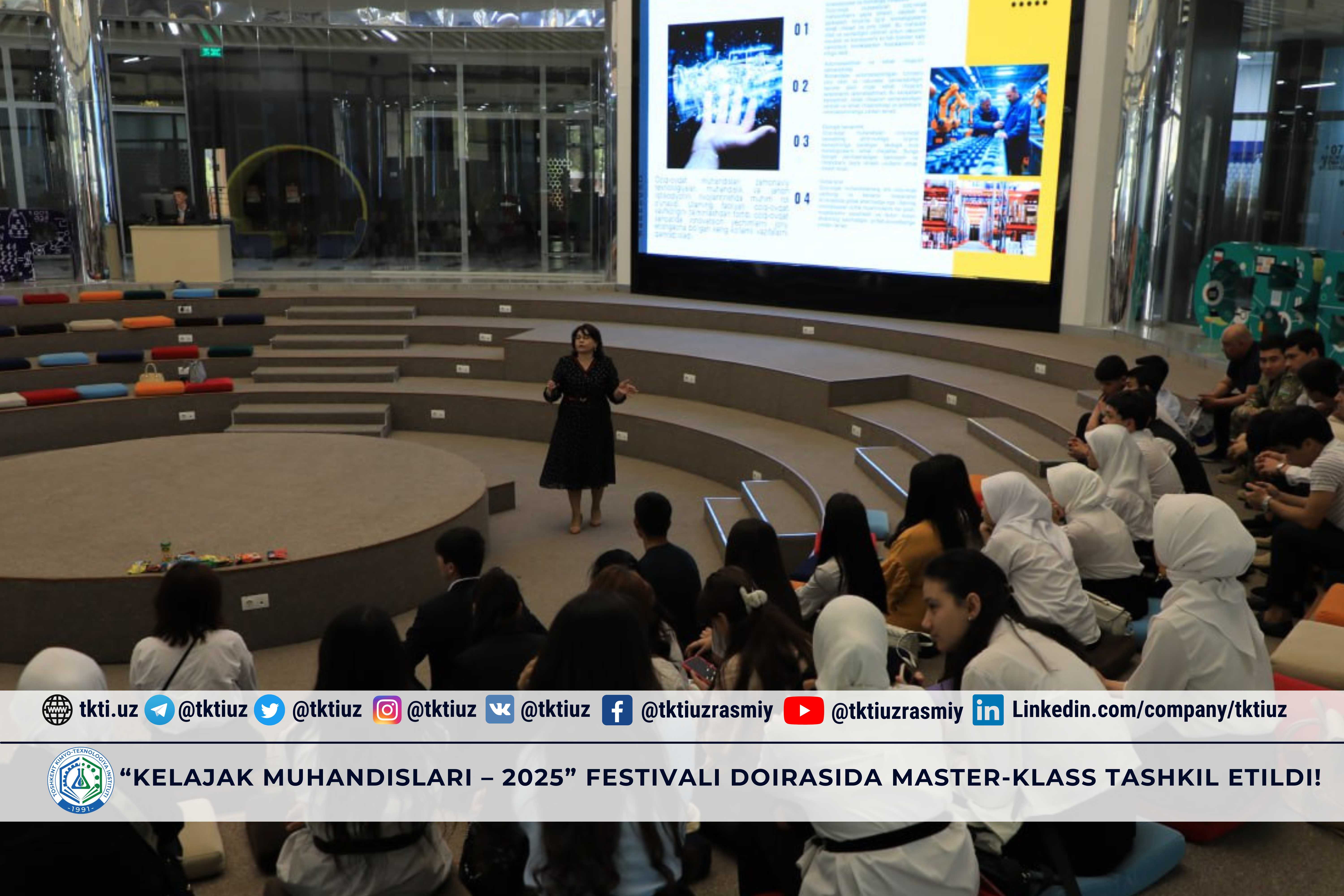 “Kelajak muhandislari – 2025” festivali doirasida master-klass tashkil etildi! | tkti.uz