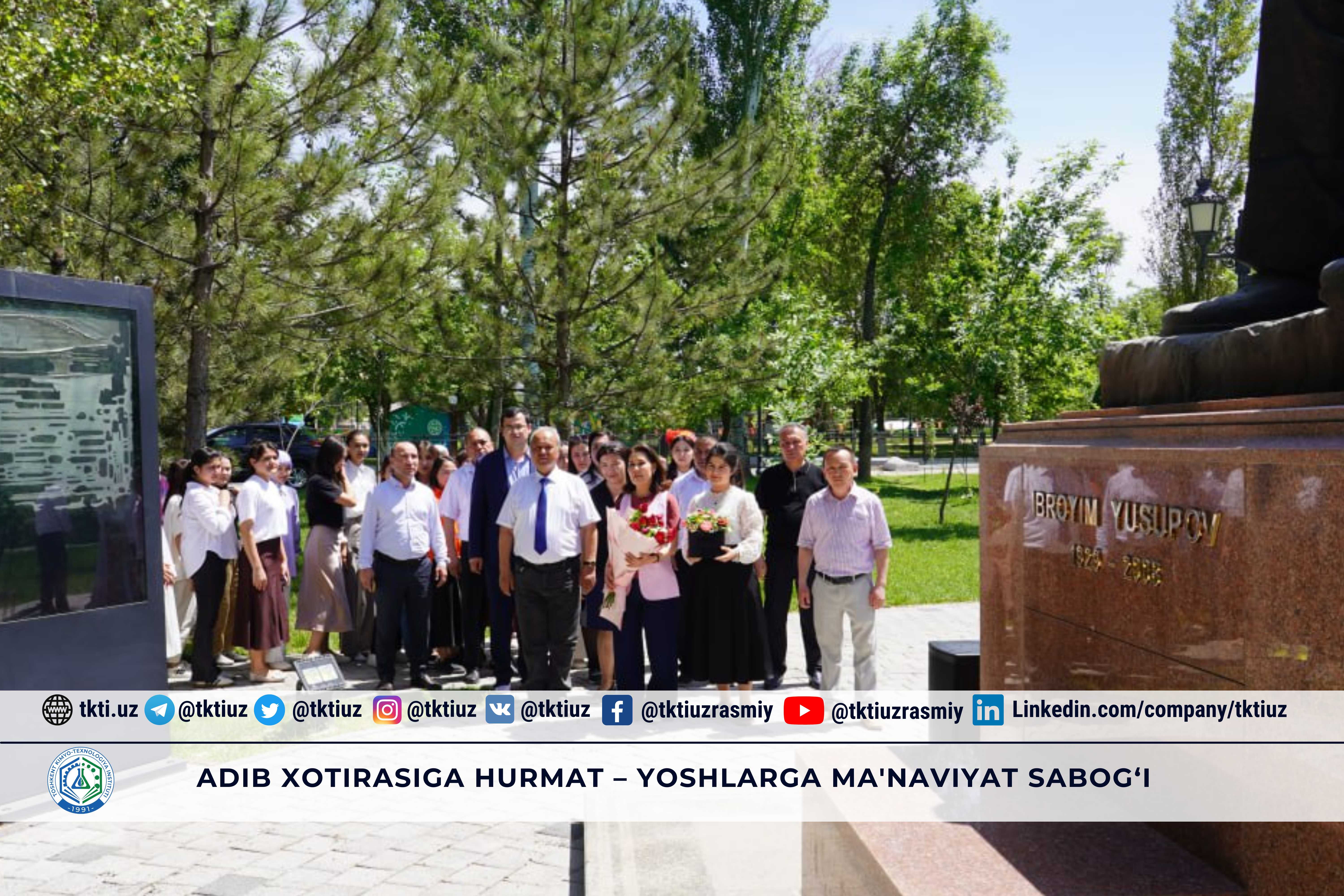 Adib xotirasiga hurmat – yoshlarga ma'naviyat sabog‘i | tkti.uz