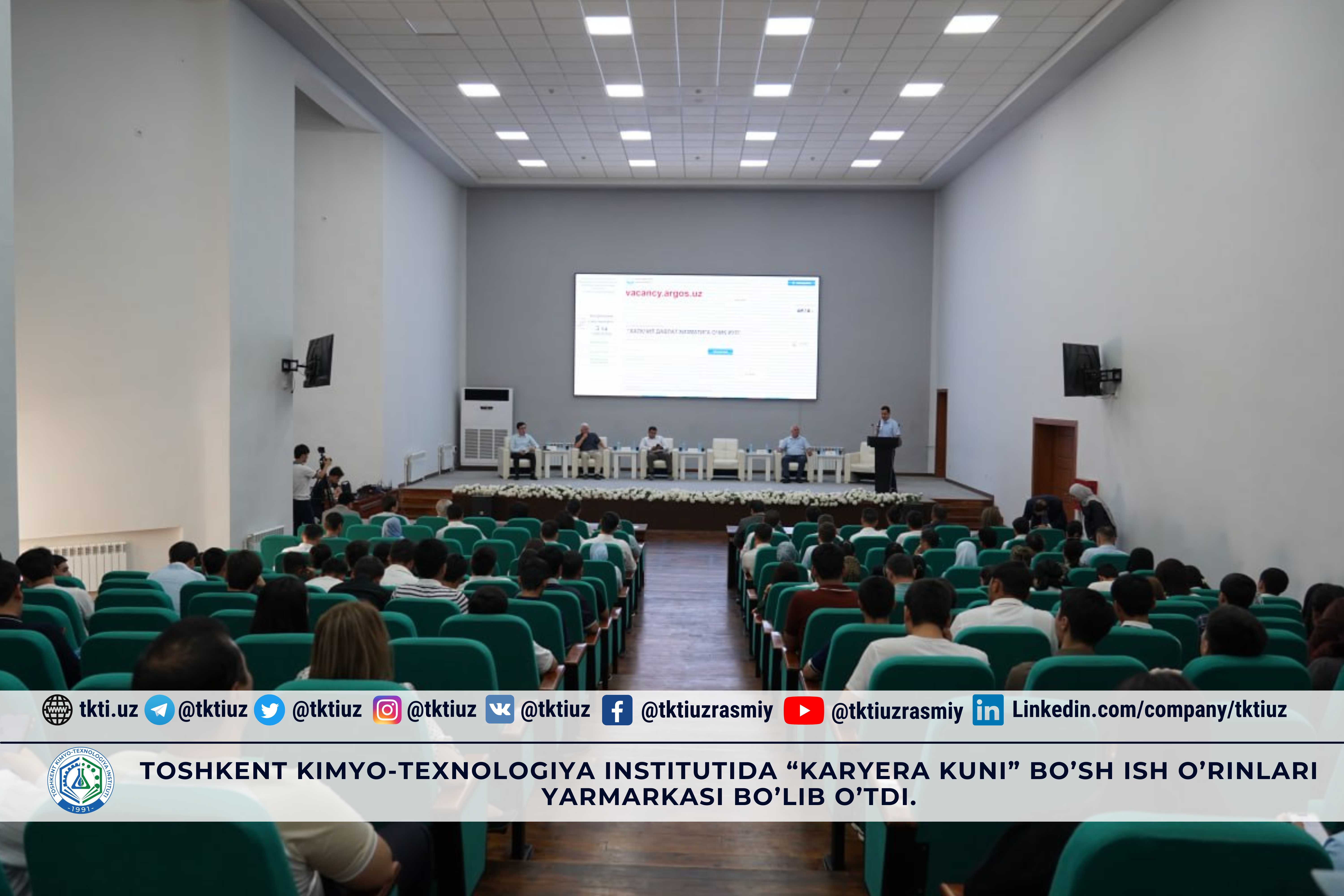 Toshkent kimyo-texnologiya institutida “KARYERA KUNI” bo’sh ish o’rinlari yarmarkasi bo’lib o’tdi. | tkti.uz