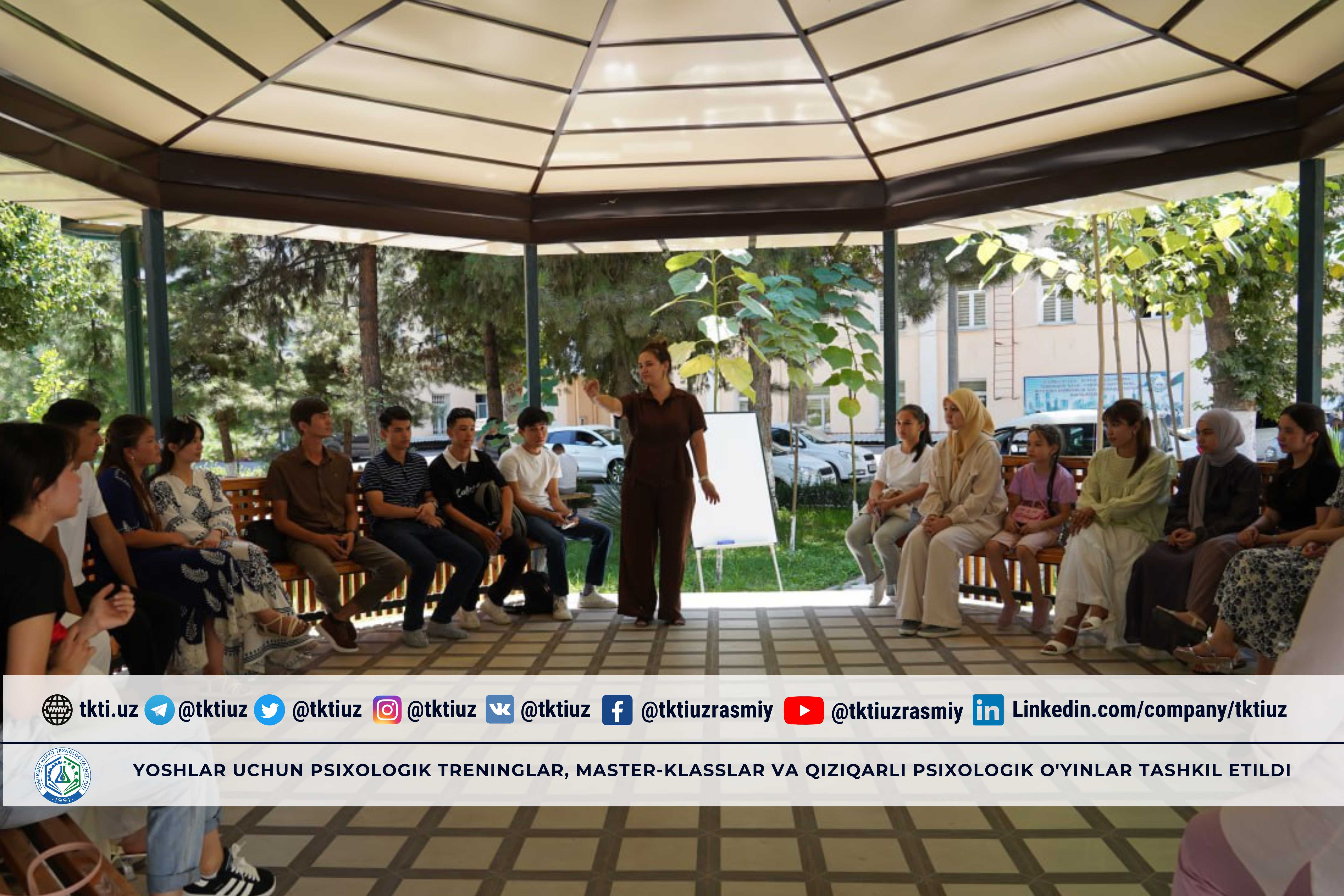 Yoshlar uchun psixologik treninglar, master-klasslar va qiziqarli psixologik o'yinlar tashkil etildi | tkti.uz