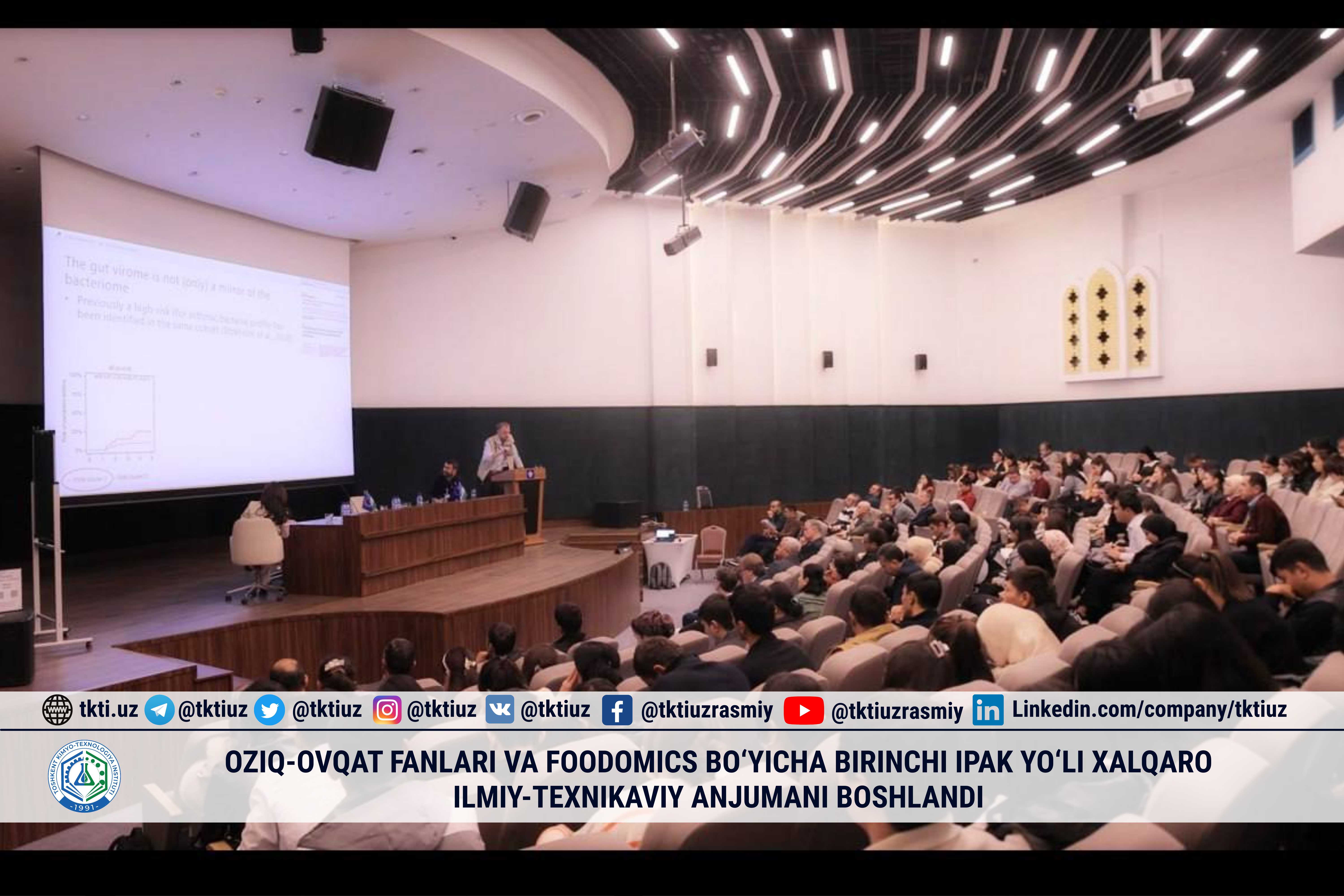 Oziq-ovqat fanlari va Foodomics bo‘yicha Birinchi Ipak yo‘li xalqaro ilmiy-texnikaviy anjumani boshlandi | tkti.uz