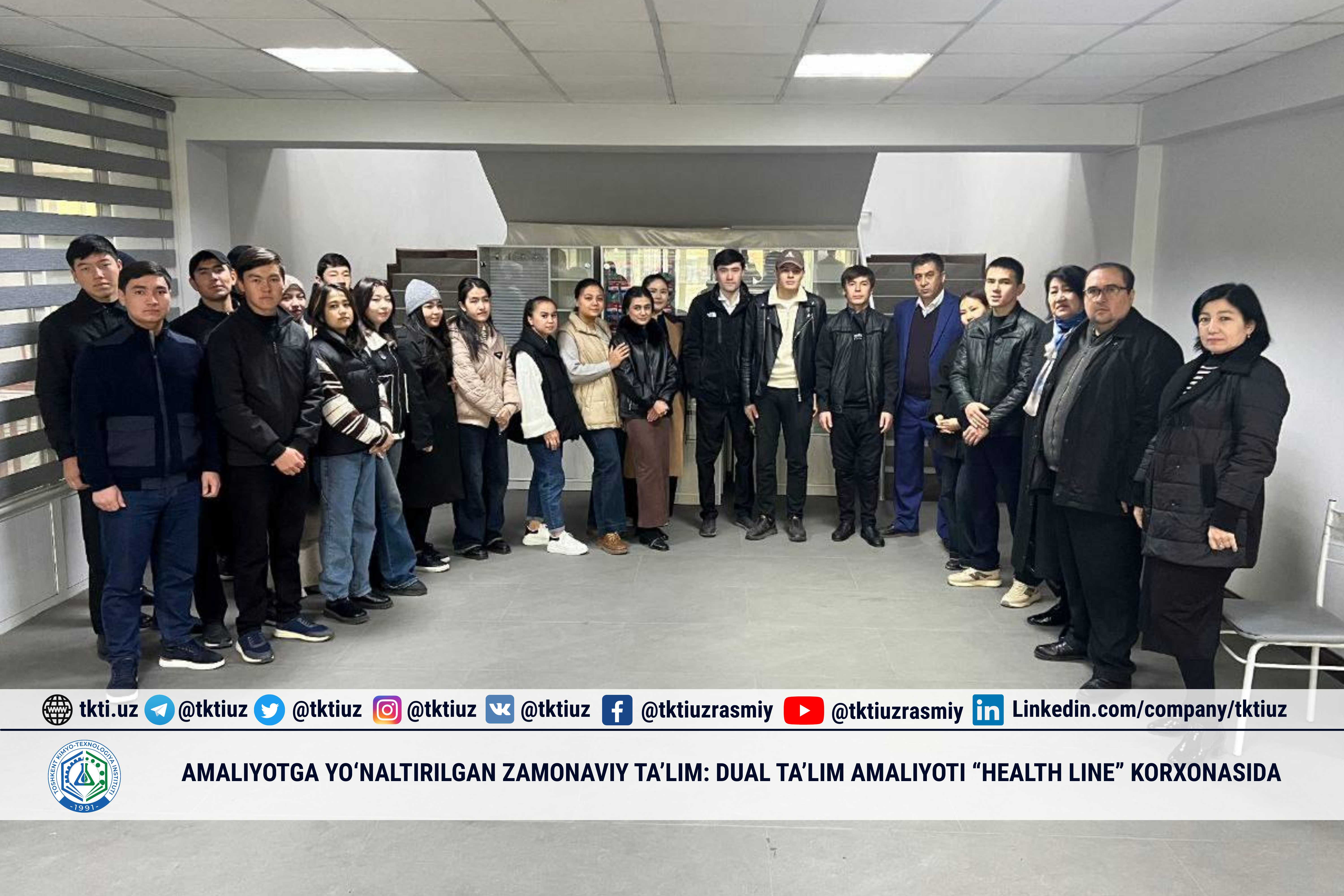 Amaliyotga yo‘naltirilgan zamonaviy ta’lim: dual ta’lim amaliyoti “HEALTH LINE” korxonasida | tkti.uz
