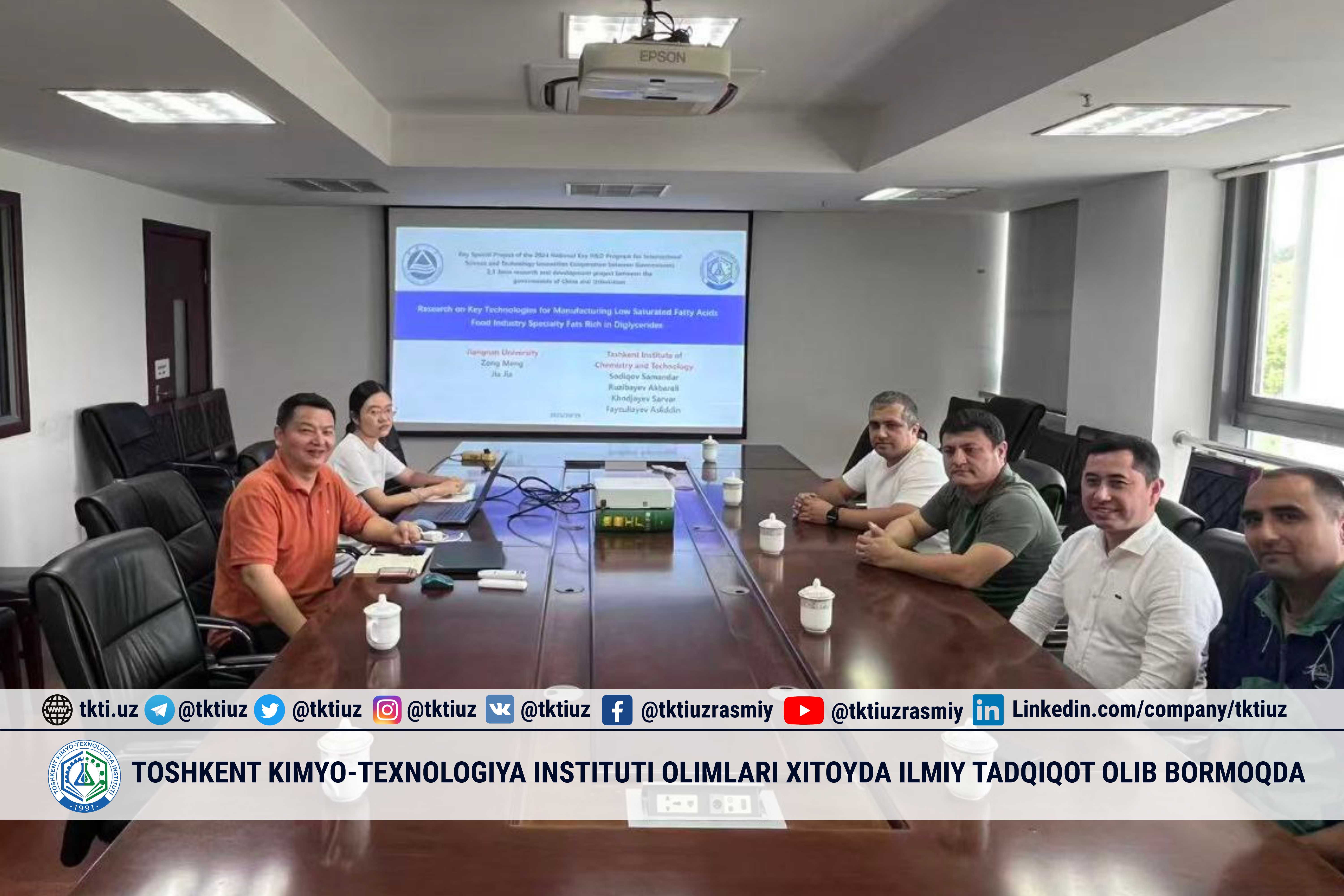 Toshkent kimyo-texnologiya instituti olimlari Xitoyda ilmiy tadqiqot olib bormoqda | tkti.uz