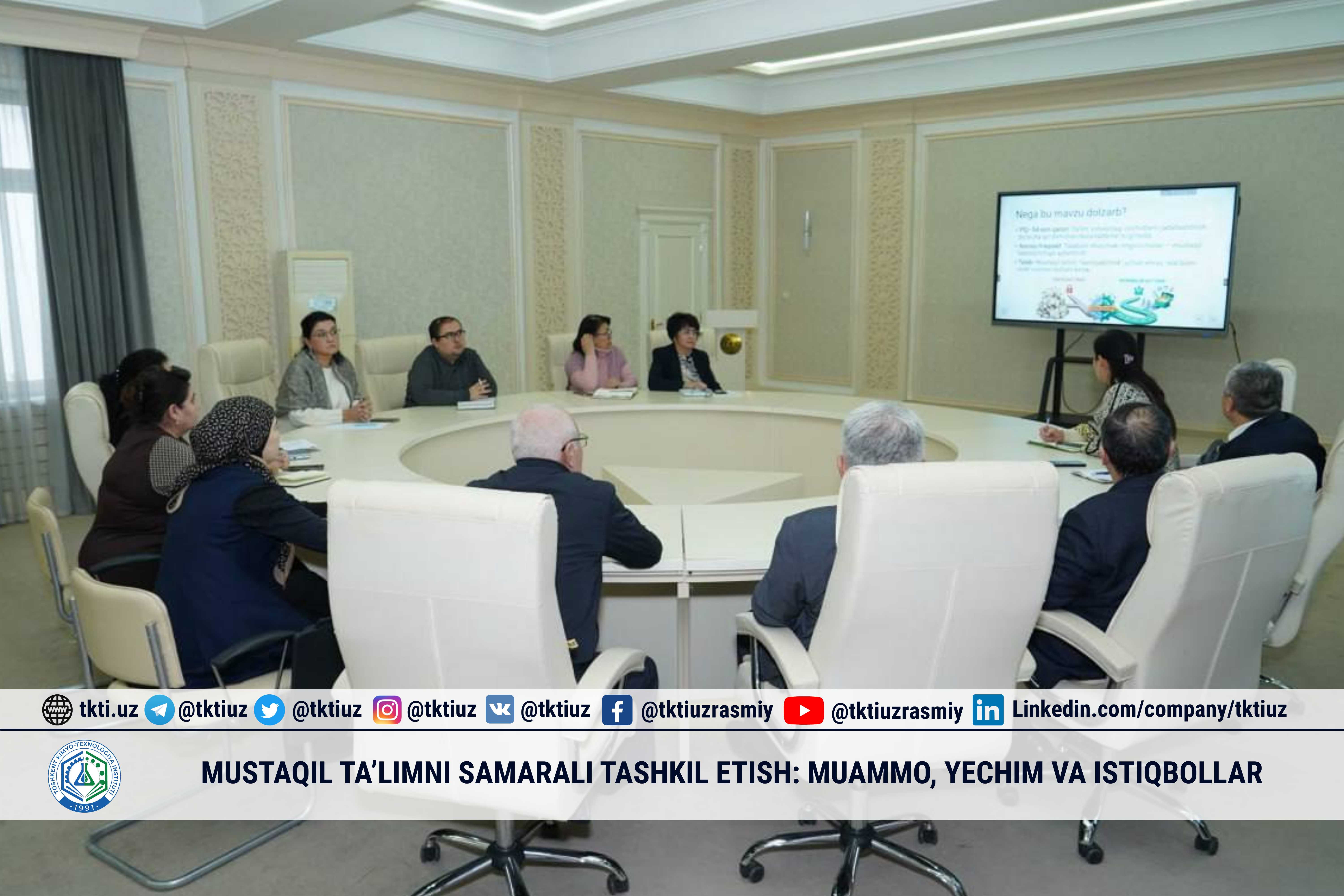 MUSTAQIL TA’LIMNI SAMARALI TASHKIL ETISH: MUAMMO, YECHIM VA ISTIQBOLLAR | tkti.uz