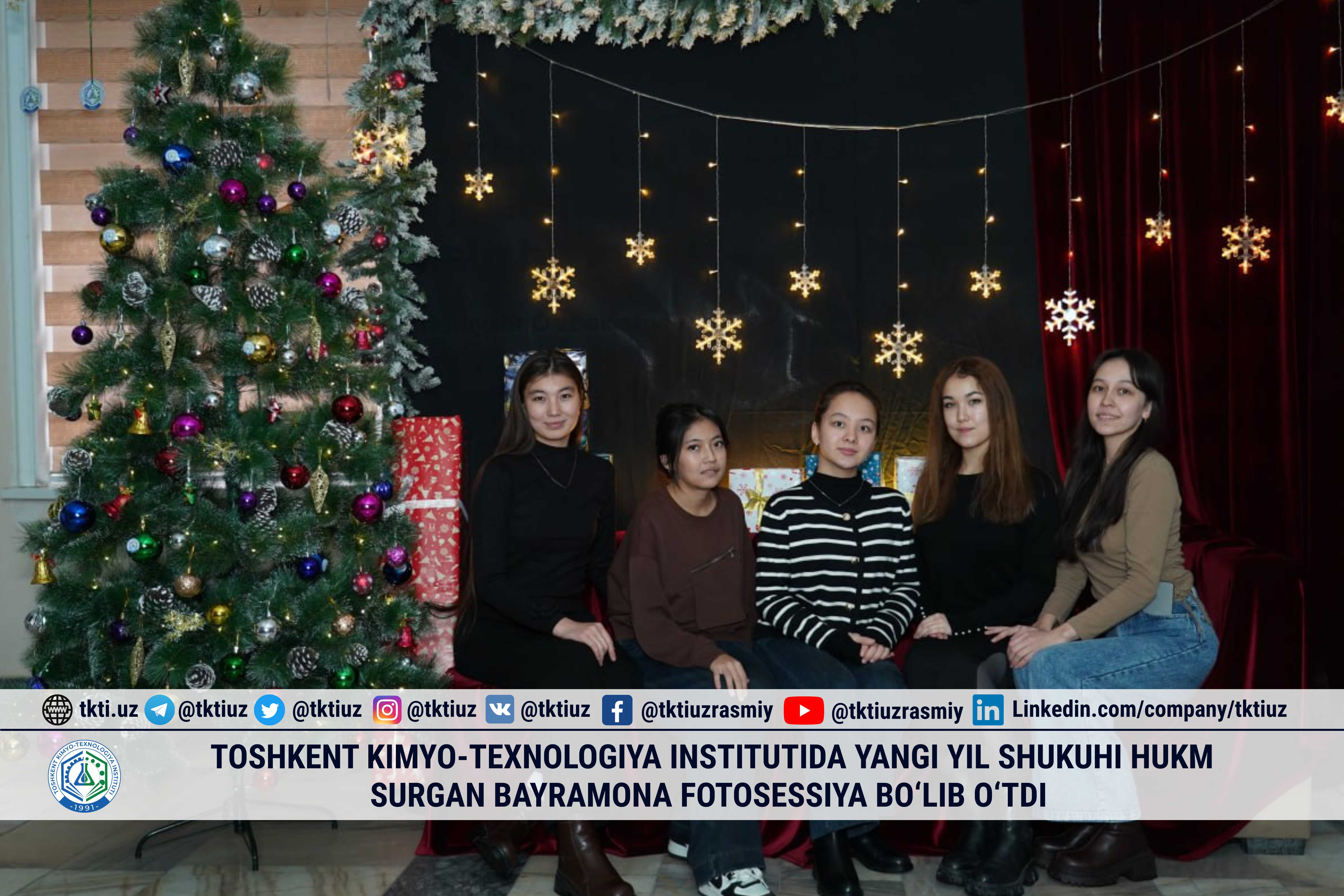Toshkent kimyo-texnologiya institutida Yangi yil shukuhi hukm surgan bayramona fotosessiya bo‘lib o‘tdi. | tkti.uz