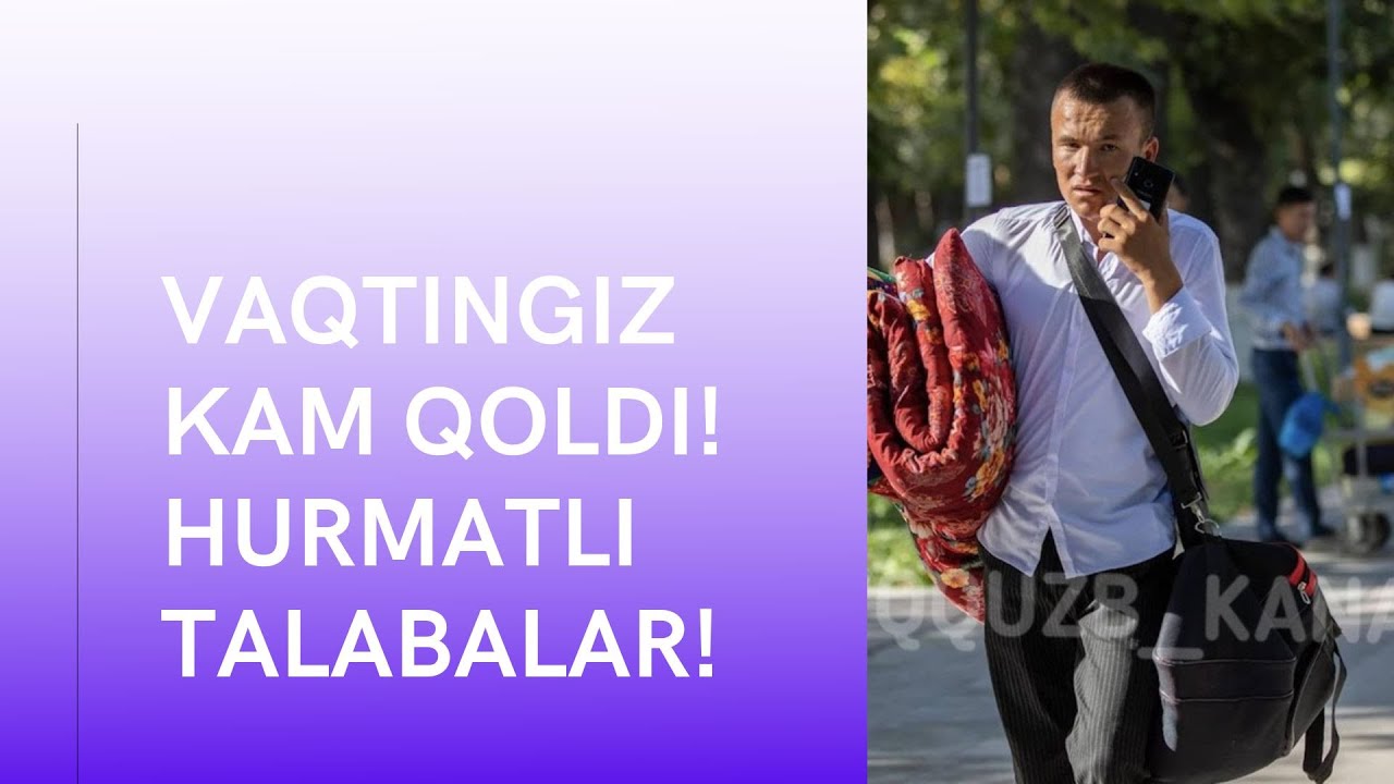 Vaqtingiz kam qoldi hurmatli talabalar! | tkti.uz