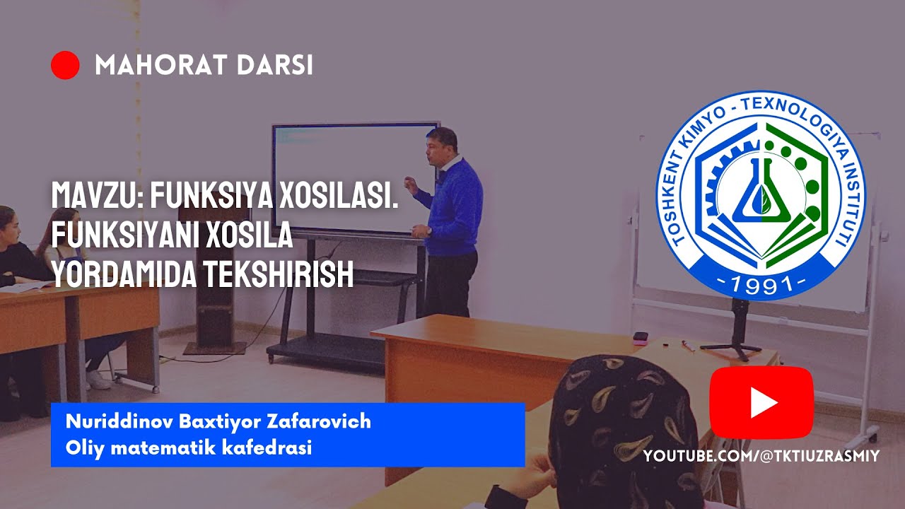 MAHORAT DARSI #9 #MATEMATIKA | tkti.uz