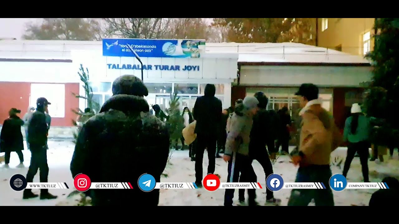 #Talabalik_oltin_davrim Toshkent kimyo-texnologiya institutining Talabalar turar joyida QOR ZAVQI | tkti.uz