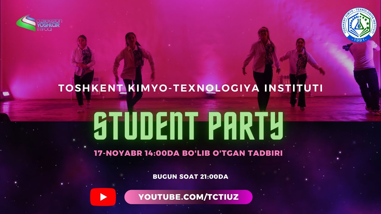 Noorganik moddalar kimyoviy texnologiyasi fakultetida bo'lib o'tgan "Student party" bayram tadbiri | tkti.uz