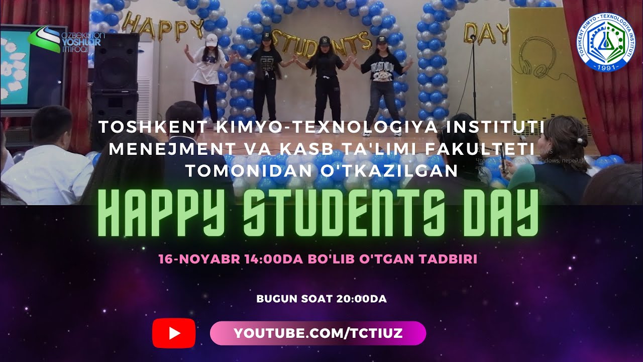Menejment va kasb ta'limi fakultetida o'tkazilgan "Happy students day" bayram tadbiri | tkti.uz