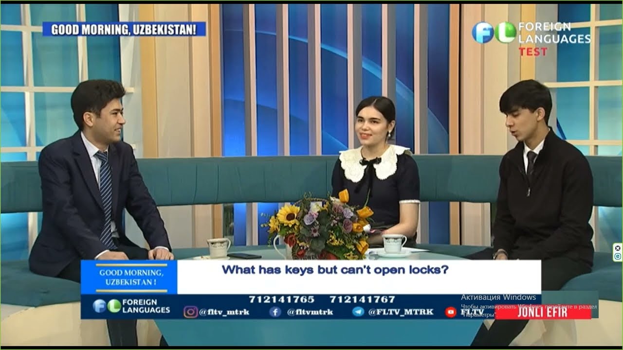 “Foreign languages” telekanalining "Good morning Uzbekistan" dasturida jonli efirda ishtirok etdi. | tkti.uz